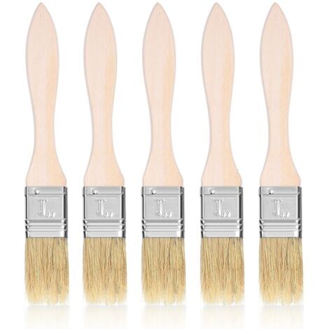 Ensemble de 5 pinceaux à huile pour barbecue/camping avec manche en bois - AquaForge
