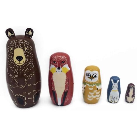 Ensemble de 5 poupées russes gigognes en bois