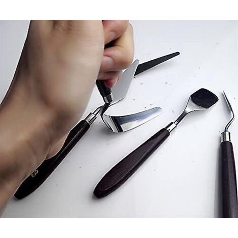 Ensemble de 5 spatules à palette en acier inoxydable pour artistes peintres à l'huile.