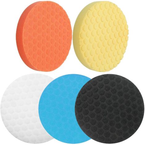 Ensemble de 5 tampons de lustrage hexagonaux en relief pour voiture, 15 cm (6 pouces)