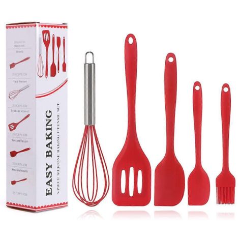 Ensemble de 5 ustensiles de cuisine en silicone antiadhésifs, outils de pâtisserie