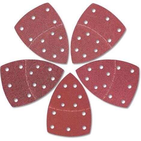 Ensemble de 50 feuilles abrasives à 11 trous pour ponceuses 152 x 105 mm avec grains 40, 60, 80, 120 et 180 et plateau de support pour Bosch PSM100A et PSM 2 - Accessoires de ponçage et de polissage