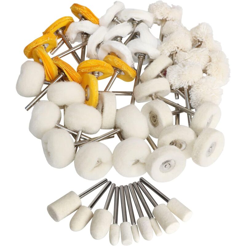 Ensemble de 50 roues de polissage plates et coniques pour perceuse