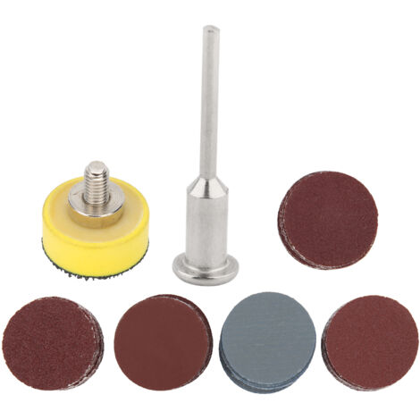 Ensemble de 52 pièces pour ponceuse électrique : 50 disques abrasifs, 1 tampon de polissage 1 pouce et 1 poignée rotative 1/4 pouce