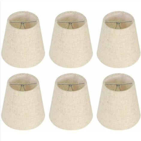 Ensemble de 6 abat-jour en toile de jute à clipser, petits abat-jour pour lampes de table et lampadaires, beige style nordique