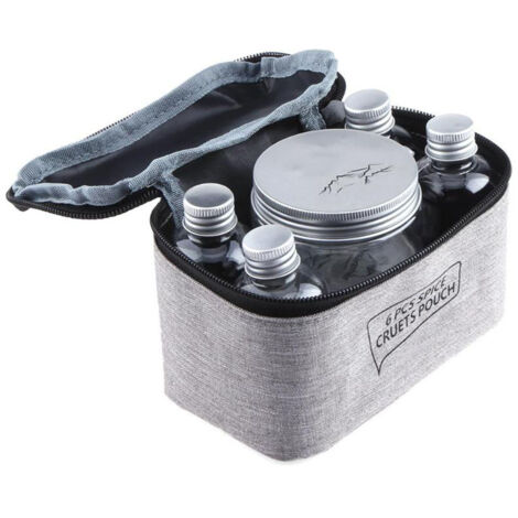 Ensemble de 6 bouteilles à épices portables avec sac de transport, kit de rangement pour cuisine