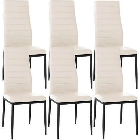 Ensemble de 6 chaises de déjeuner à la crème Mayfair, faux cuir