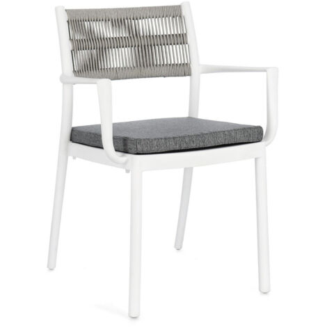 Ensemble de 6 chaises en polypropylène blanc/gris clair