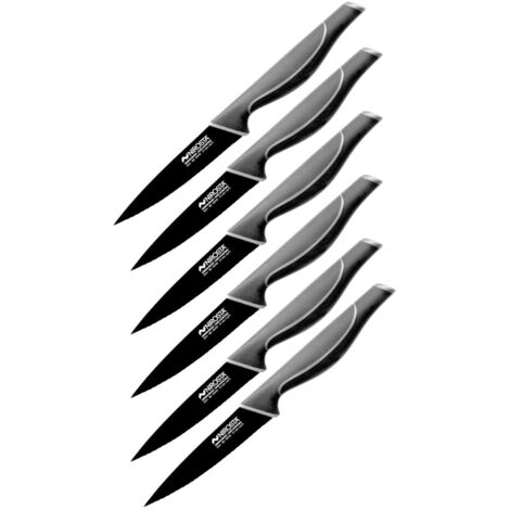 Ensemble de 6 Couteaux de cuisine cranté Nirosta Black Edition