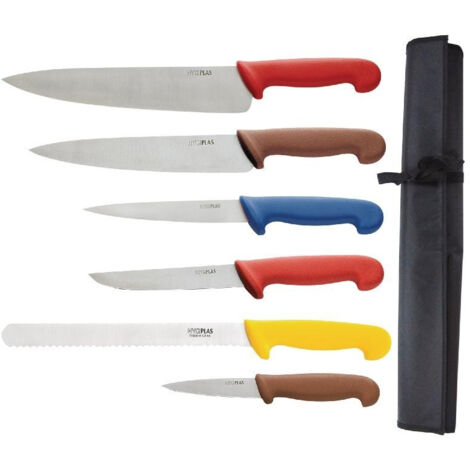 Ensemble de 6 Couteaux Professionnel - Code couleur - Hygiplas