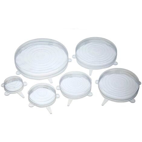 Ensemble de 6 couvercles en silicone pour vaisselle