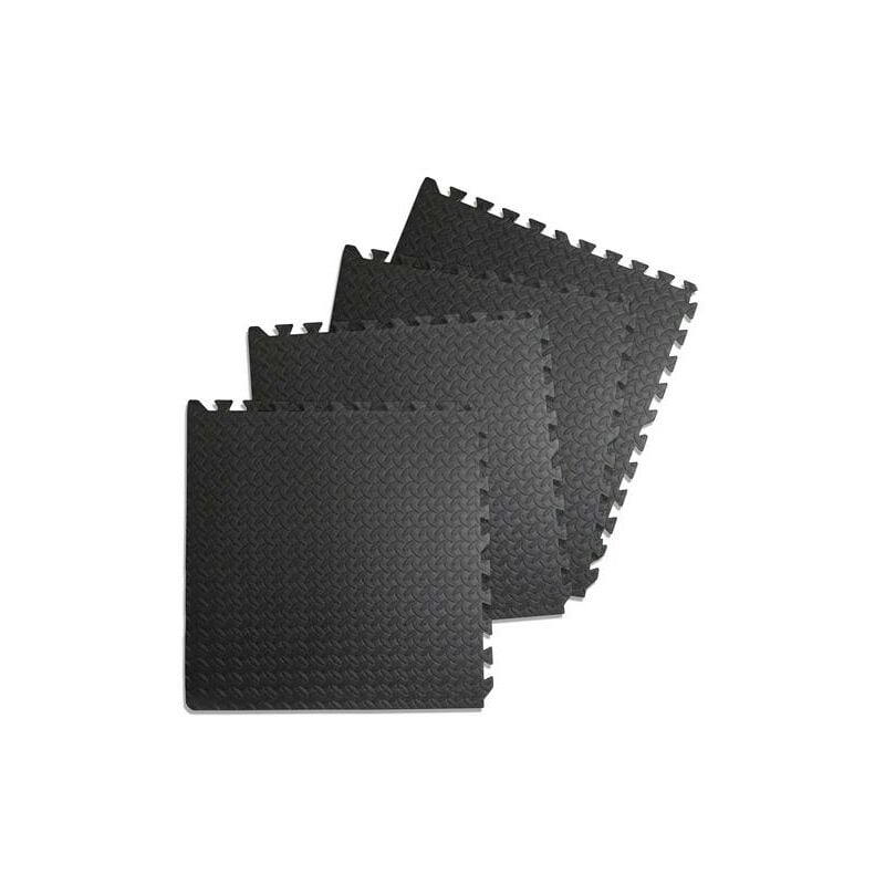 Haloyo - Ensemble de 6 Dalles Carrees eva - Yoga Tapis de sol- Puzzle Tapis Jeu Mousse Noir 63 63cm