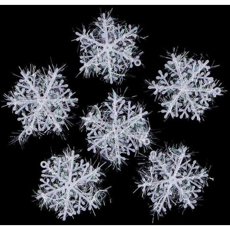 Ensemble de 6 décorations de Noël en forme de flocons de neige, pendentifs faits main, accessoires de jouets artisanaux