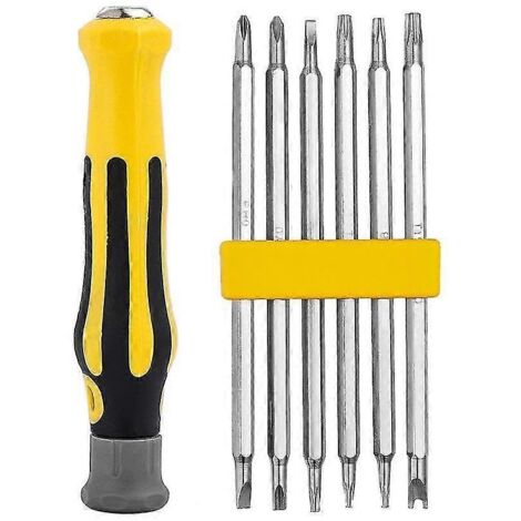 Ensemble de 6 embouts de tournevis magnétiques de sécurité inviolables (embouts hexagonaux et Torx) pour tournevis plat – Outil à main.