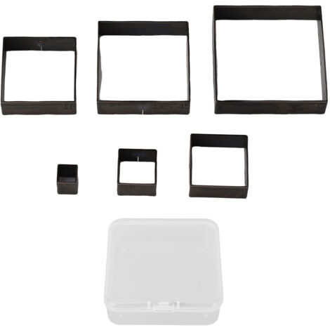 Ensemble de 6 emporte-pièces carrés pour cuir, longueurs de côté : 5 mm, 10 mm, 15 mm, 20 mm, 25 mm et 30 mm, en acier allié.