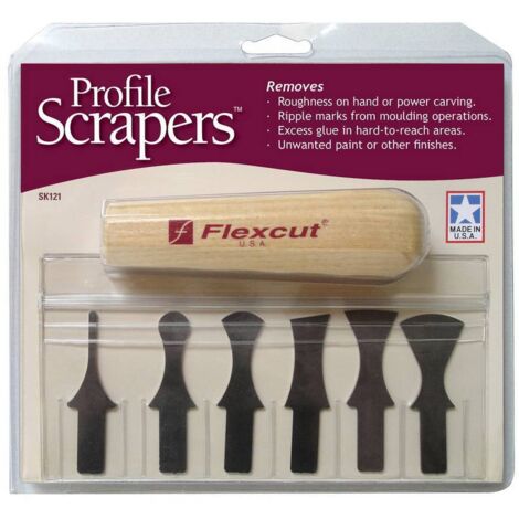 Ensemble de 6 grattoirs à sculpter avec manche en bois Flexcut SK121