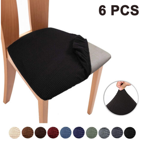 Ensemble de 6 housses de chaise élastiques en jacquard, amovibles, lavables et anti-poussière pour chaises de restaurant.