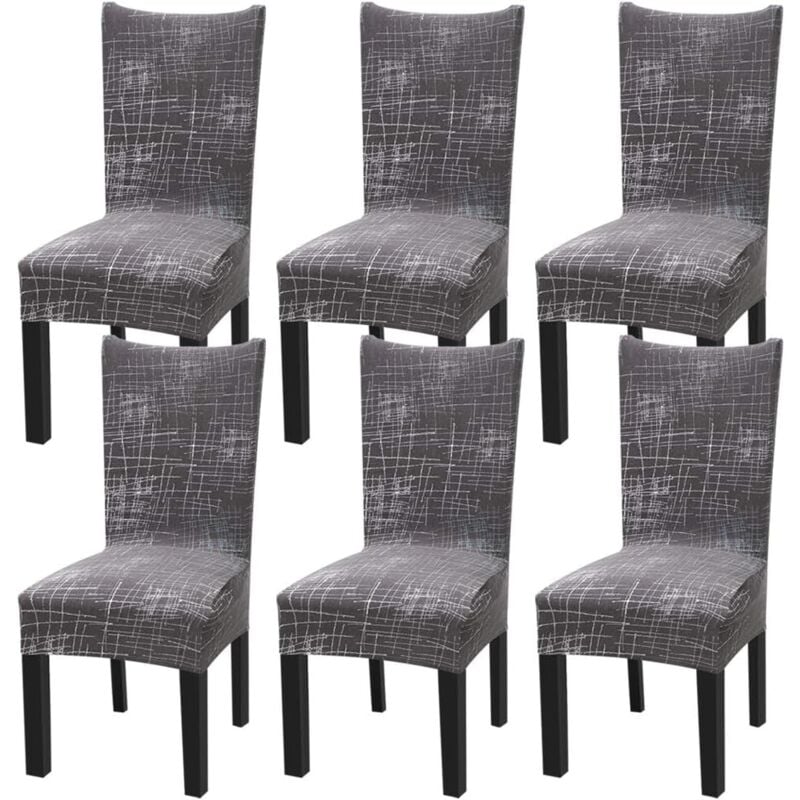 Ensemble de 6 housses de chaise extensibles universelles pour chaise de salle à manger de style nordique
