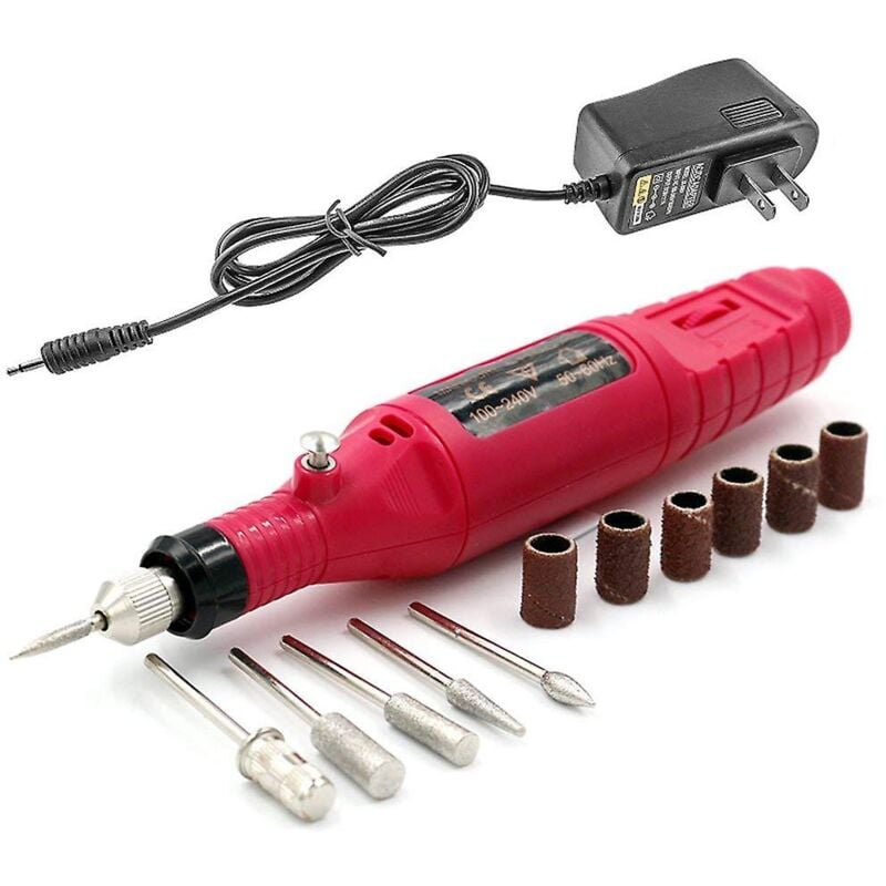 Ensemble de 6 limes à ongles électriques, ensemble de machine à graver et à polir les ongles rotative