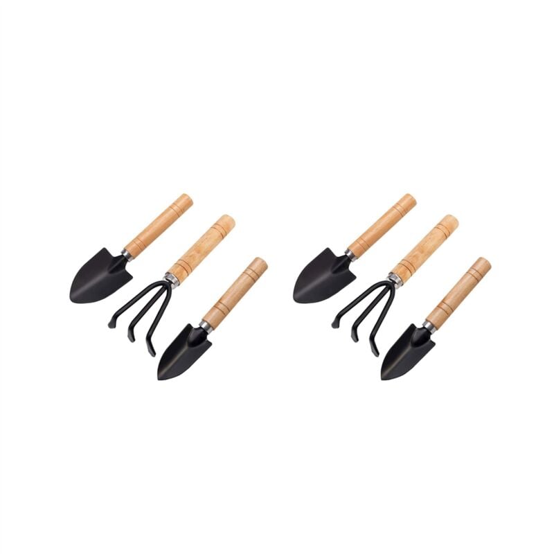 Ensemble de 6 Mini Outils Jardin Plantation à la Main Petite Pelle Râteau Manche En Bois