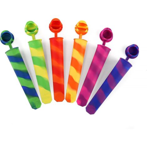 Ensemble de 6 moules à glace en silicone colorés pour bébés et enfants