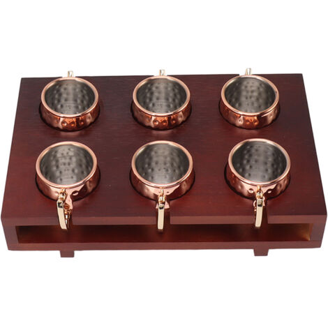Ensemble de 6 Mugs à Mule 2oz avec Support - Tasses Cocktail Décoratives et Résistantes pour Bar et Restaurant