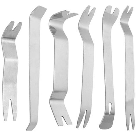 Ensemble de 6 outils métalliques pour la réparation intérieure des systèmes audio de voiture, le démontage et le remontage de l'insonorisation des systèmes de navigation et la réparation des systèmes 
