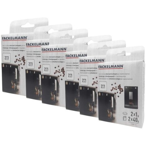 Ensemble de 6 Packs entretien détartrant et nettoyage pour machine à expresso Fackelmann Petit Déjeuner