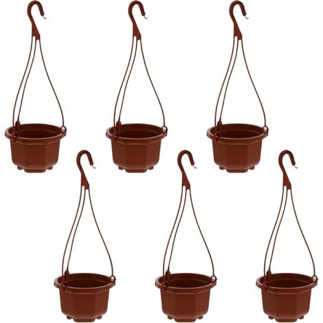 Ensemble de 6 paniers suspendus en plastique, paniers pour semis suspendus de 3,8 pouces avec trous de drainage et perforations, adaptés à la décoration de jardin intérieur et extérieur.