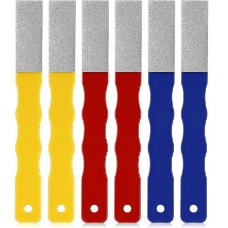 Ensemble de 6 pierres à aiguiser diamantées à code couleur, limes plates et couteaux pour la chasse et l'extérieur