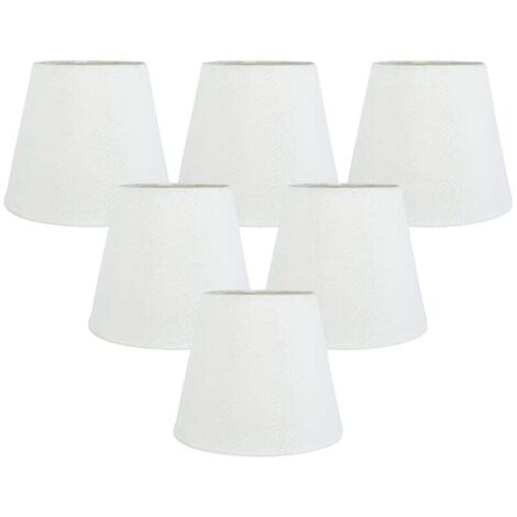 Ensemble de 6 Pinces en Tissu Blanc sur les Abat-Jours Lustre, Remplacement pour la DéCoration Du Lustre Lampe Murale E14
