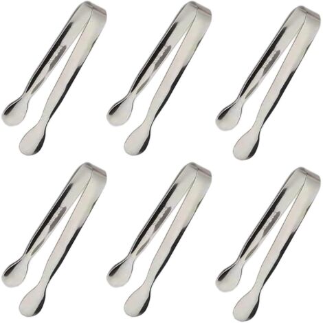 Ensemble de 6 pinces mini glacées et pinces à sucre, ustensiles de cuisine en acier inoxydable, petites pinces de 4,25 pouces pour apéritifs, en-cas, bar à café, desserts