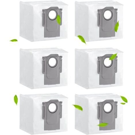 Ensemble de 6 sacs à poussière pour aspirateurs Roborock S8 S8+/S8 Pro Ultra/ S7 MAXV Ultra/ Q7 MAX/ Q7 MAX+/ S7 Pro Ultra/Q5+, accessoires de remplacement pour station d'aspiration