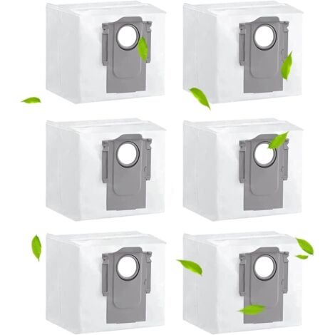 Ensemble de 6 sacs à poussière pour aspirateurs Roborock S8 S8+/S8 Pro Ultra/ S7 MAXV Ultra/ Q7 MAX/ Q7 MAX+/ S7 Pro Ultra/Q5+, accessoires de remplacement pour station d'aspiration