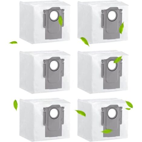 Ensemble de 6 sacs à poussière pour aspirateurs Roborock S8 S8+/S8 Pro Ultra/ S7 MAXV Ultra/ Q7 MAX/ Q7 MAX+/ S7 Pro Ultra/Q5+, accessoires de remplacement pour station d'aspiration