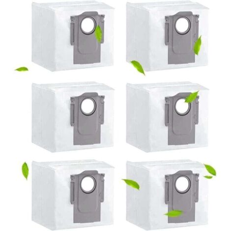 Ensemble de 6 sacs à poussière pour aspirateurs Roborock S8 S8+/S8 Pro Ultra/ S7 MAXV Ultra/ Q7 MAX/ Q7 MAX+/ S7 Pro Ultra/Q5+, accessoires de remplacement pour station d'aspiration-Crezuo