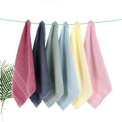 Ensemble de 6 serviettes absorbantes en cellulose de bambou, colorées, 33 x 33 cm