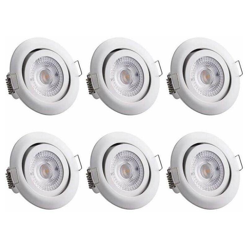 Le Poisson Qui Jardine - Ensemble de 6 Spots encastrables led Pour plafond Blanc de 5W - Blanc