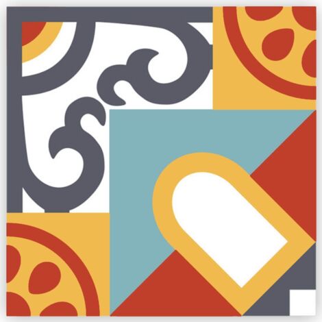 Ensemble de 6 stickers carreaux de ciment motifs