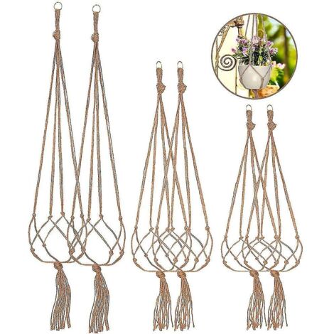 Ensemble de 6 supports pour pots de fleurs suspendus