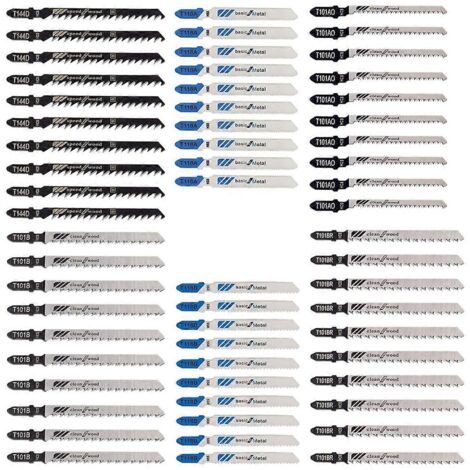 Ensemble de 60 lames de scie sauteuse pour bois (photo couleur)