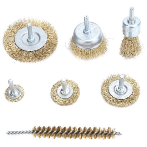 Ensemble de 7 brosses métalliques pour perceuse électrique et outil rotatif multifonction
