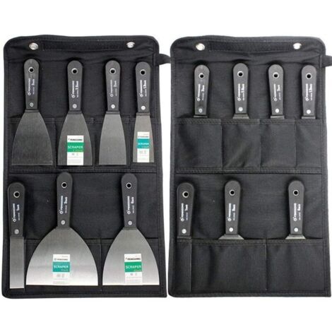 Ensemble de 7 couteaux à enduire en acier inoxydable – Longueur de lame 2.5 à 12.7 cm – Sac de rangement inclus – Poignées antidérapantes
