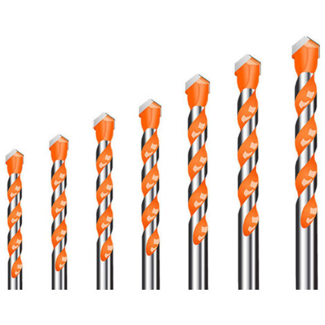 Ensemble de 7 forets multifonctionnels orange pour carrelage mural en céramique et verre, de 3 à 12 mm