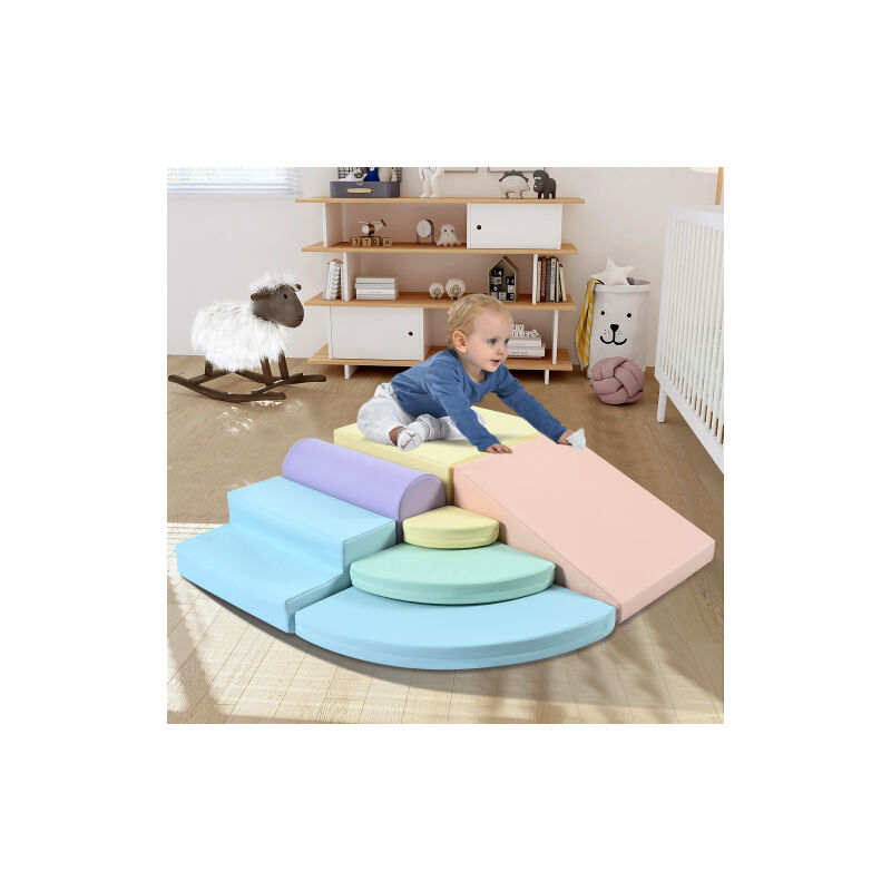 Ensemble de 7 pièces de construction d'escalade en mousse souple pour les tout - petits, ensemble d'escalade souple intérieur, équipement