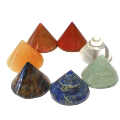 Ensemble de 7 pierres coniques - Chakra