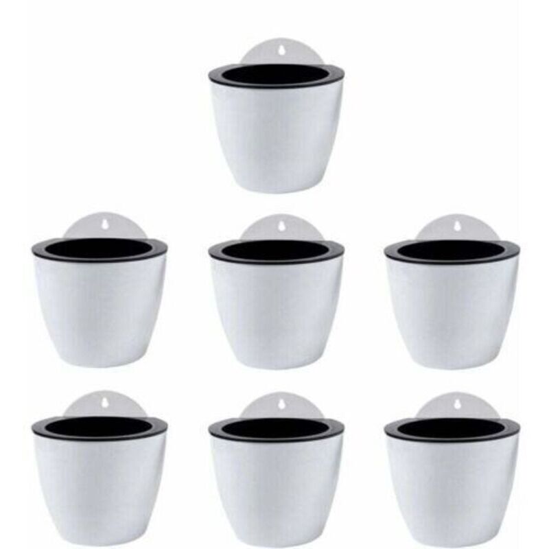 Ensemble de 7 pots de fleurs suspendus à arrosage automatique, décoration murale, pots de fleurs d'intérieur/extérieur, décoration murale/fenêtre en