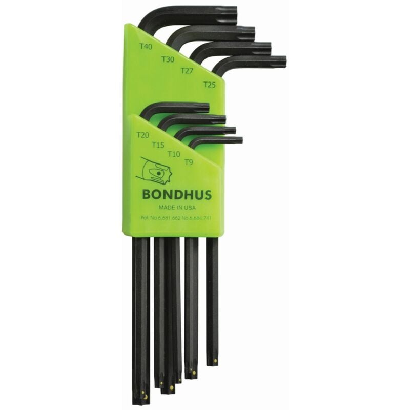 Bondhus - Ensemble de 8 clés® d'angle longues Torx ProHold T9-T40 71834