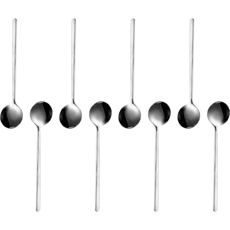 Ensemble de 8 cuillères à expresso et mini-cuillères à café en acier inoxydable, convenant au café, au thé anglais, aux desserts, aux gâteaux, à la crème glacée, au cappuccino, 13,5 cm.