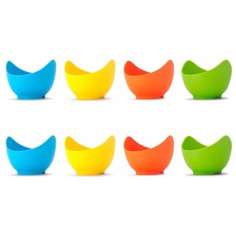 Ensemble de 8 cuiseurs à œufs en silicone, fabriqués à partir de matériaux de qualité alimentaire. Convient pour les ustensiles de cuisine et les cuiseurs vapeur.